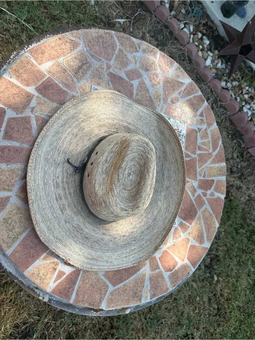 Vintage Larry Mahan 15X Straw Cowboy Hat Cattleman Crease Made in USA